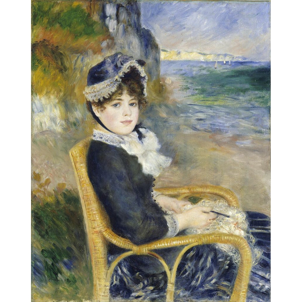 RENOIR Giant Wooden Framed Reproduction By the Seashore BEAUTIFUL 29”x25” online approx