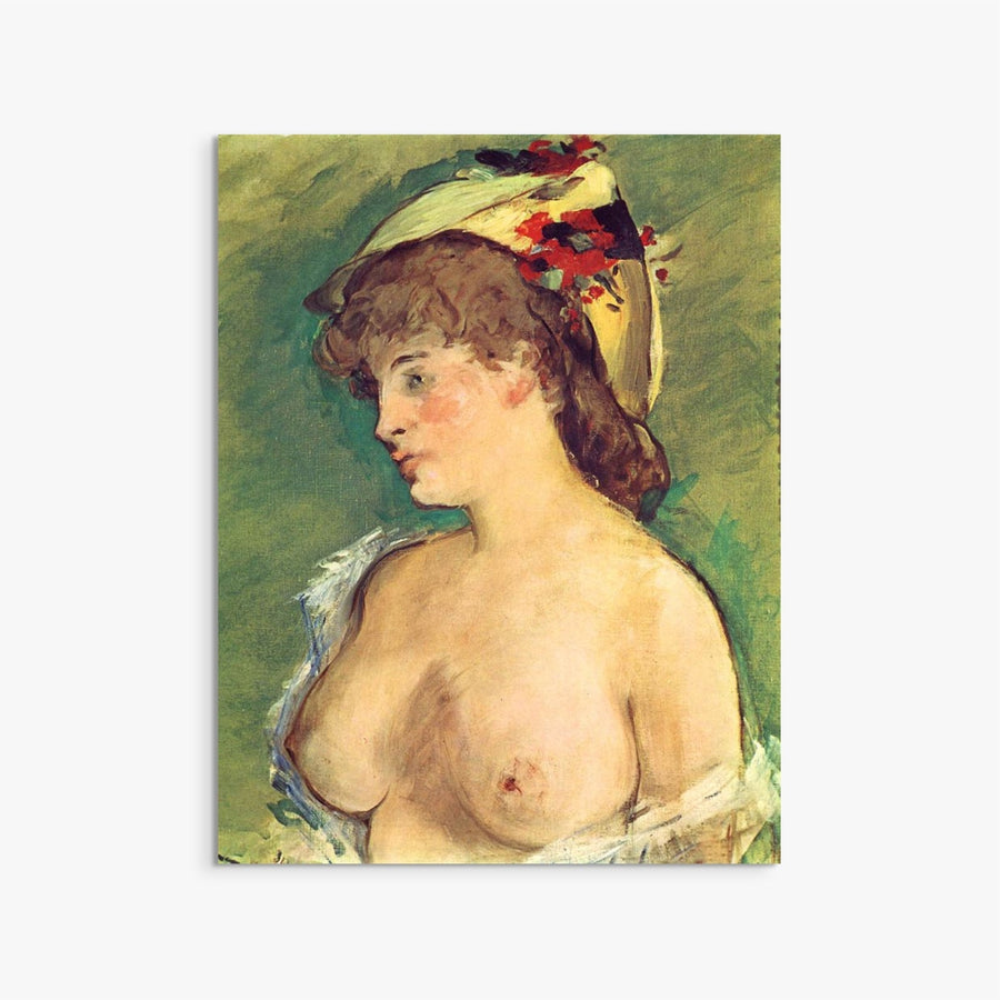 Blonde Woman with Bare Breasts Edouard Manet ReplicArt Oil Painting Reproduction